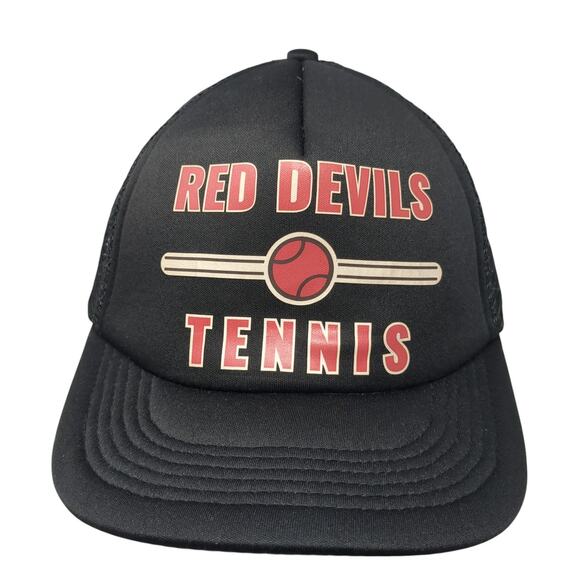 Red Devils Tennis Snpaback Trucker Cap Black OS Adjustable Mesh Back District - Picture 1 of 10